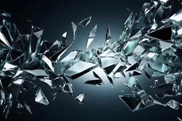Fotobehang Wallpaper of scattering broken glass fragments. © ChairKim