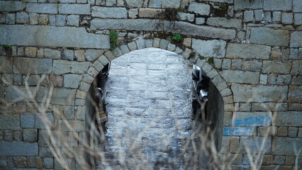 The Chinese old fisher village guarded by the stone built fortress wall