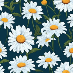 Seamless Pattern Daisy Flower
