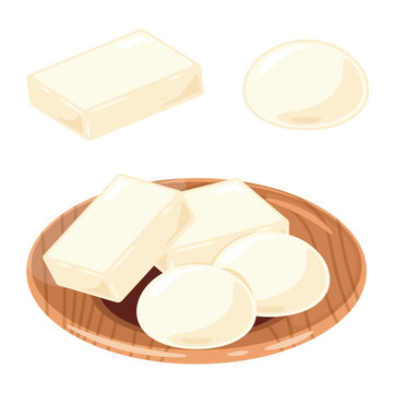 皿に盛られた切り餅と丸餅