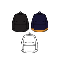 vector illustration of a backpack that can be changed in color