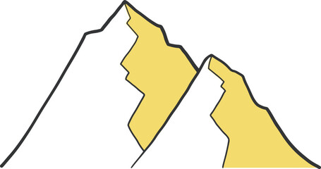 雪で覆われたゲレンデ（山脈）イラスト素材