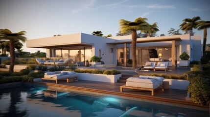 Fototapeta premium Home showcase exterior luxury patio.
