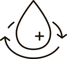 recycle water line icon illustration
