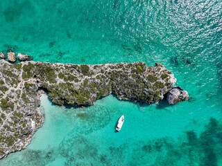 Aerial Majesty: Split Rock, Turks and Caicos, Providenciales.