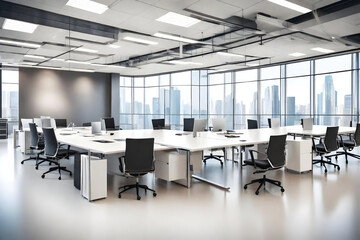 Fototapeta na wymiar Empty office open space interior. Business conference company background