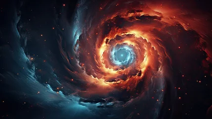 Zelfklevend Fotobehang spiral galaxy in the dark with stars and blues © Rangga Bimantara
