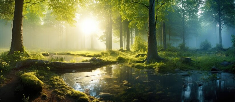 Glorious morning in enchanted woods view © 2rogan
