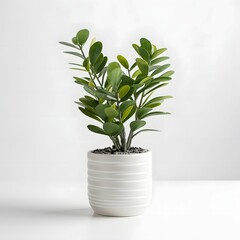 zz plant in pot in white Background 