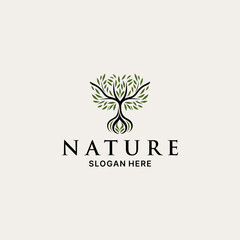 Obraz premium tree nature logo design