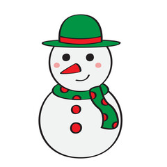 Snowman wearing Christmas costume.