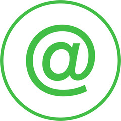 Digital png illustration of green at symbol on transparent background