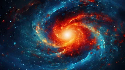 Poster spiral galaxy in the dark with stars and blues © Rangga Bimantara