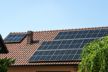 Solar power energy on the roof to a standard house