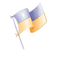 ukrian flag watercolor isolated transparent background