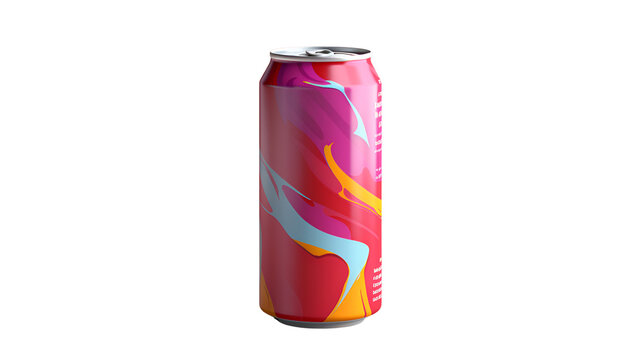 colorful empty aluminium soda can isolated on white background. generative Ai.