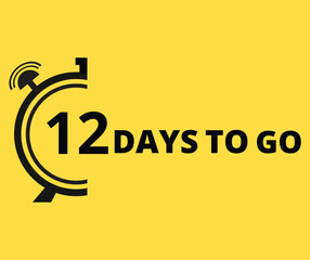 12 Days to go Countdown left days banner. Banner and Poster. vector illustration.