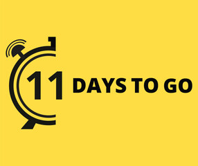 11 Days to go Countdown left days banner. Banner and Poster. vector illustration.