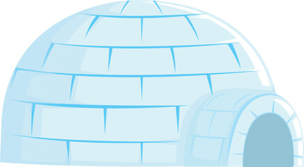 Igloo Ice house cartoon vector, Snow hut, winter house builded of snow and arctic shelter building