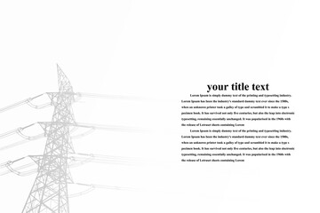 Electric power system Illustration, presentation, and advertisement. The picture shows a network of interconnected electrical systems in all areas. Symbols, steps for successful business planning Suit - obrazy, fototapety, plakaty