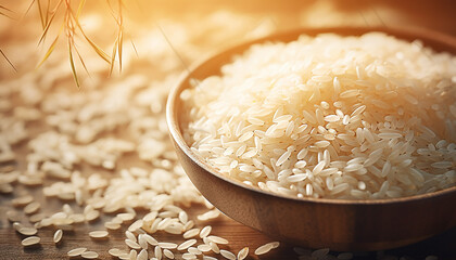 Rice in bowl, created with ai generative tools