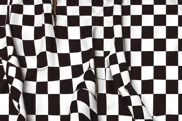 Tuinposter checkered racing flag. Generative AI © 필경 정