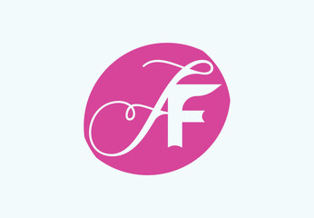 AF letter with love logo and icon design template