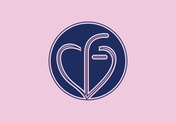 F love logo and icon design template