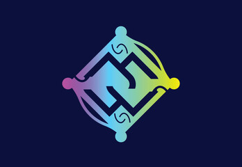 MW letter logo and icon design template