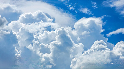 White fluffy clouds in the blue sky. Beautiful blue sky with white clouds. Beautiful sky cloud...