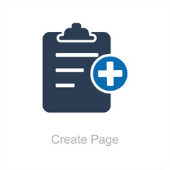 Obraz premium Create Page and Add Icon Concept