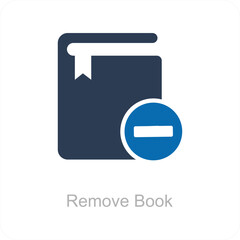 Remove Book and Delete Icon Concept