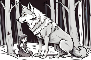 wolf protecting girl