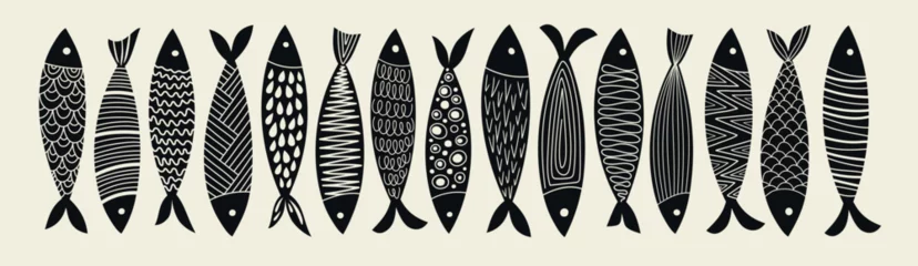 Poster fish icon set, vector illustration. © AZOGUE.art