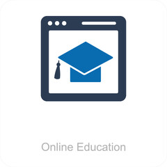 Online Education and icon concept