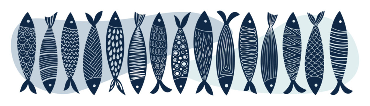 Abstract fish with modern design. Vector illustration.