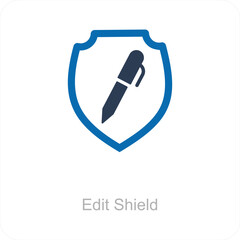 Edit Shield and protection icon concept