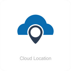 Cloud Location and pin icon concept