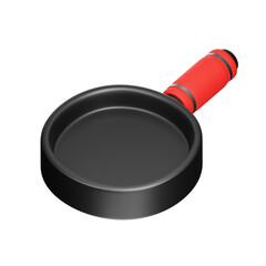 3d frying pan empty equipment icon Isolated red