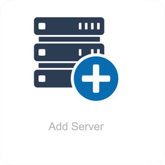 Obraz premium Add Server and icon concept