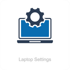 Laptop Settings and icon concept