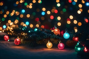 Fototapeta na wymiar christmas tree and lights