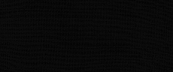 Vector black color fabric texture background, black dark denim, linen, natural cotton satin textile textured cloth burlap seamless blank, black sackcloth woven burlap texture pattern background. - obrazy, fototapety, plakaty
