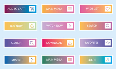 Flat call to action buttons pack