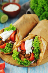A traditional dish of Greece - gyros