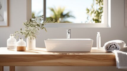 restroom bathroom interior mockup white ceramic basin on marble countertop interior design restroom background