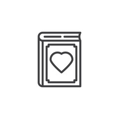 Novel book line icon