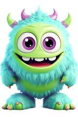 Fototapeta premium A Happy cute baby monster clipart png sublimation