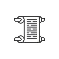Parchment paper scroll line icon