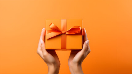 Gift box with bow on isolated background